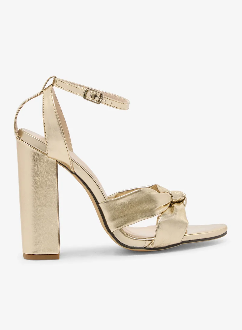 Ella Limited Edition Gold Block High Heel Sandals