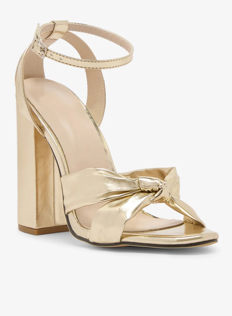 Ella Limited Edition Gold Block High Heel Sandals