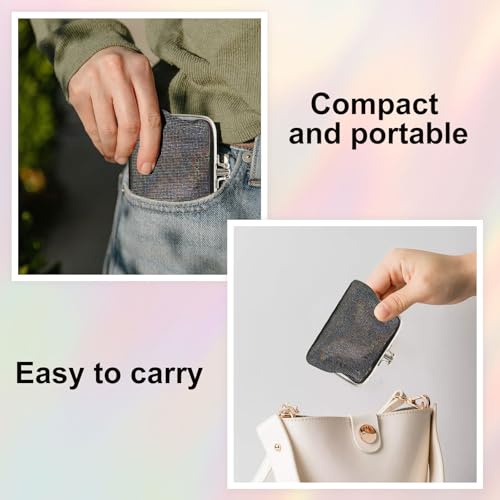 AdiStylinno Coin Purse for Women, Cute Small Kiss Lock Coin Pouch, Vintage Mini Change Purse Shiny Coin Wallet Bag with Clasp (Grey) - Image 4