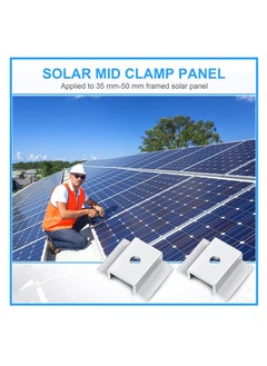 SYOSI Solar Panel Mid Clamps, 1.06 Inch Solar Panel Bracket Aluminium Mounting Accessories, Aluminum Solar Mid Clamp for Solar Panel Mounting Solar Panel Mid Clamp (12 Pack)  - Image 2