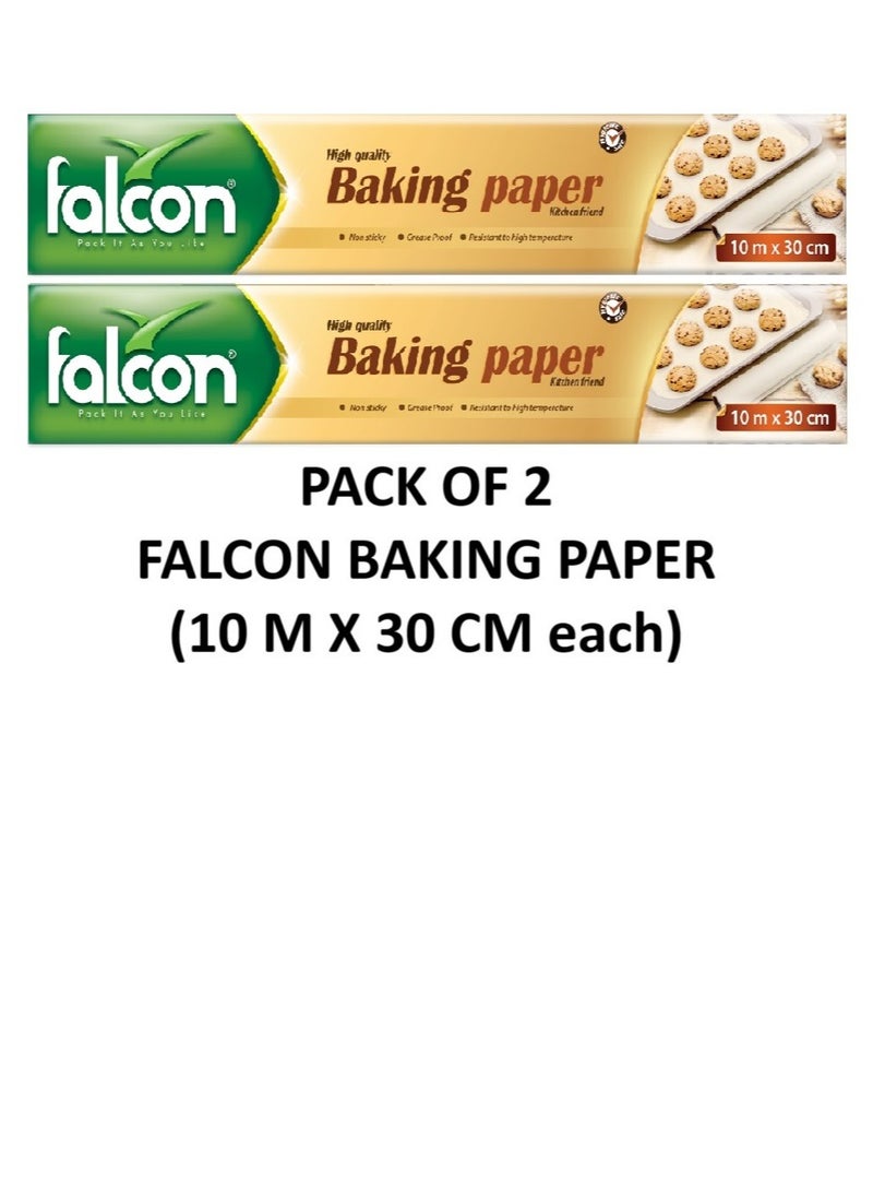 Falconpack - FALCON BAKING PAPER 10 M X 30 CM Pack of 2 - Image 1
