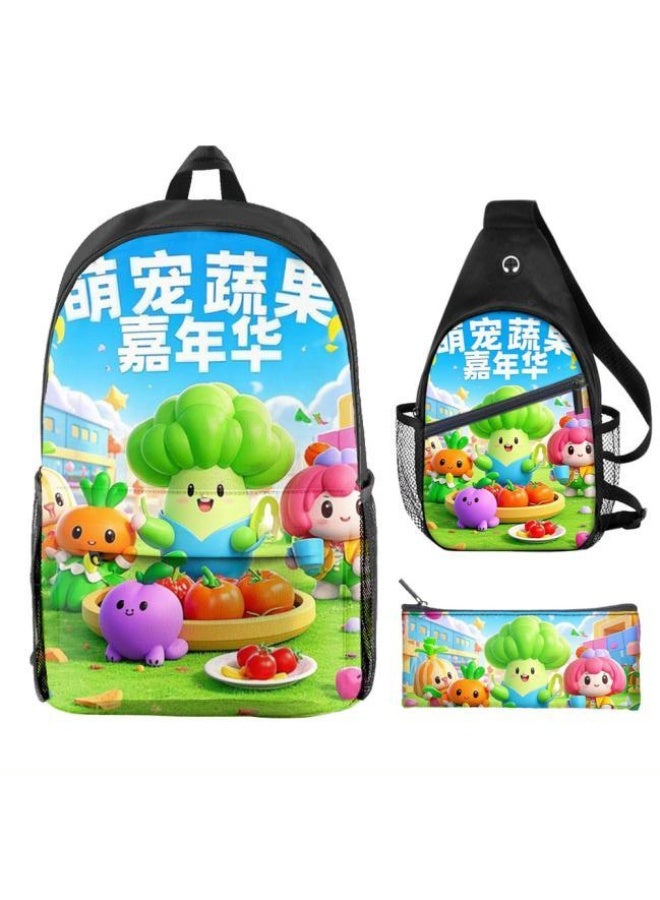 Universal cartoon new three-piece schoolbag - 406  - Image 1