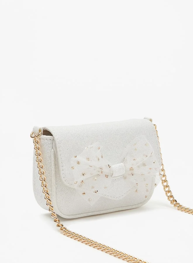MISSY Little Missy Bow Embellished Crossbody Bag with Chain Strap