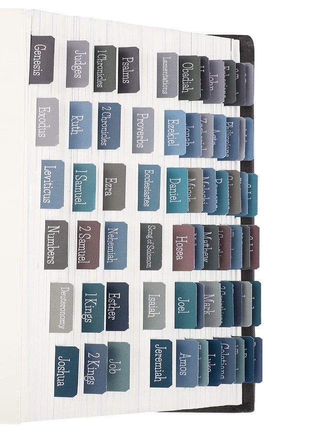 BRYTEFY Earthy Blue Bible Tabs for Women and Men, Large Print Laminated Bible Tabs, Easy to Read, Easy to Apply, Bible Journaling Tabs - Image 1