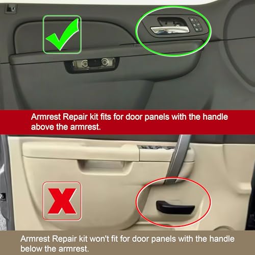 Jetuplusllc Front Driver Side Armrest Repair with Door Release Handle Above Armrest (27 inch) 80994 Compatible with Select Chevrolet/GMC Models, Black (OE Repair Solution) - Image 3