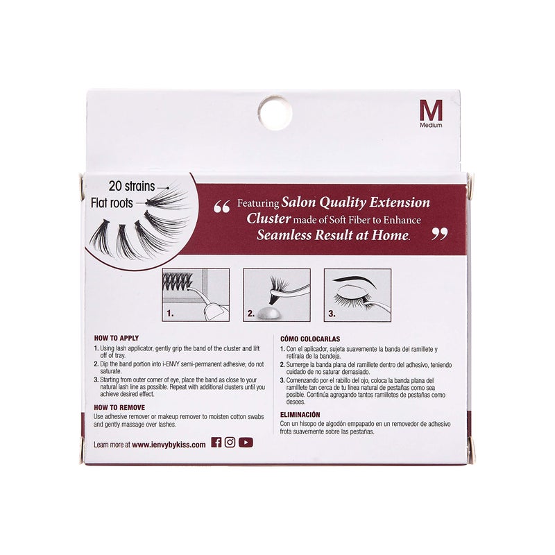 i.Envy i-ENVY 20D Extension Cluster Individual Lashes (Medium, 2 PACK) Flat Root Seamless Application Perfect For DIY Lash Extension - Image 4