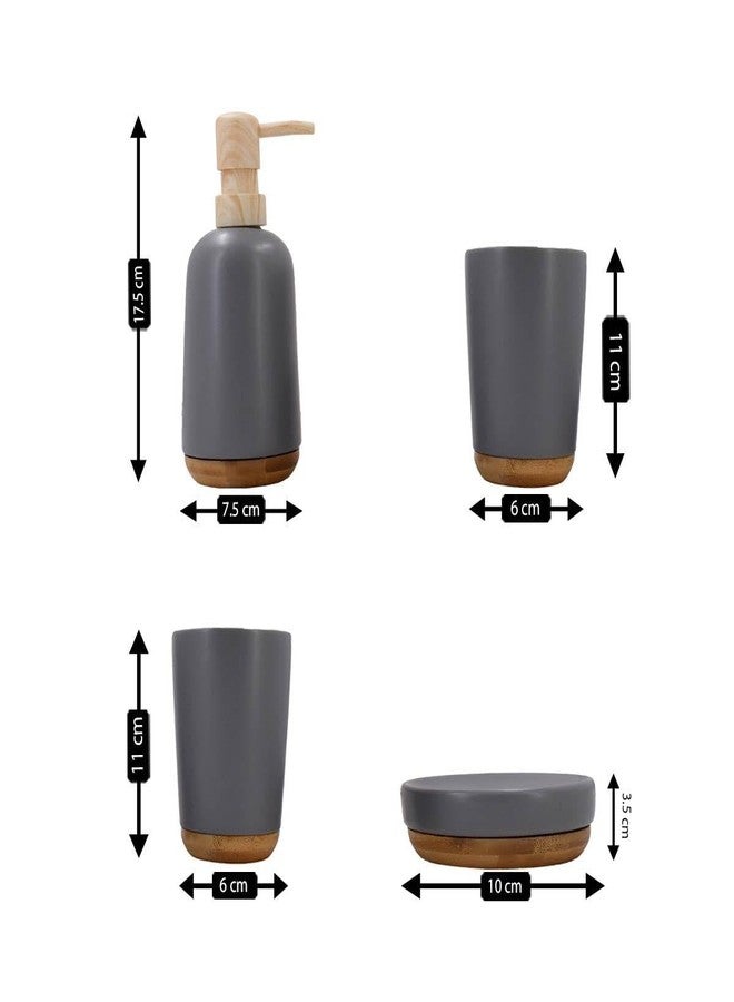 Kookee Ceramic Bathroom Set – Stylish 4 Piece Bath Accessories Kit with Soap Dispenser, Toothbrush Holder, Tumbler & Soap Dish – Modern & Designer Decor for Home & Guest Bathrooms, Black (9619) - Image 5
