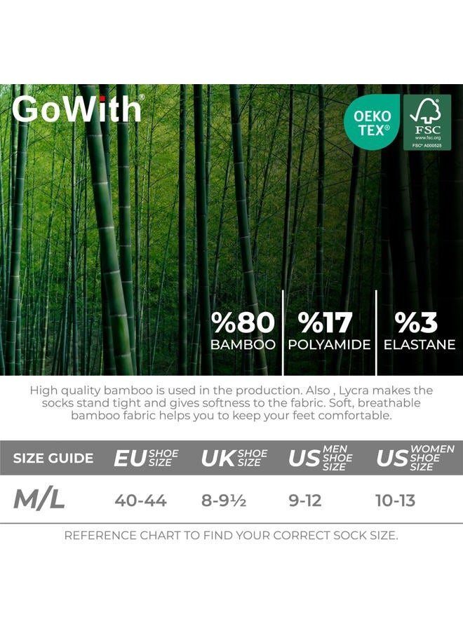 Gowith جوارب رياضية للرجال من قماش البامبو، جوارب كاحل للأداء، جوارب رياضية للجري للرجال، موديل: 3150، 6 أزواج، الحجم: 8.5-10.5، أبيض، متعدد الألوان-6-6 أزواج، L-XL - Image 5