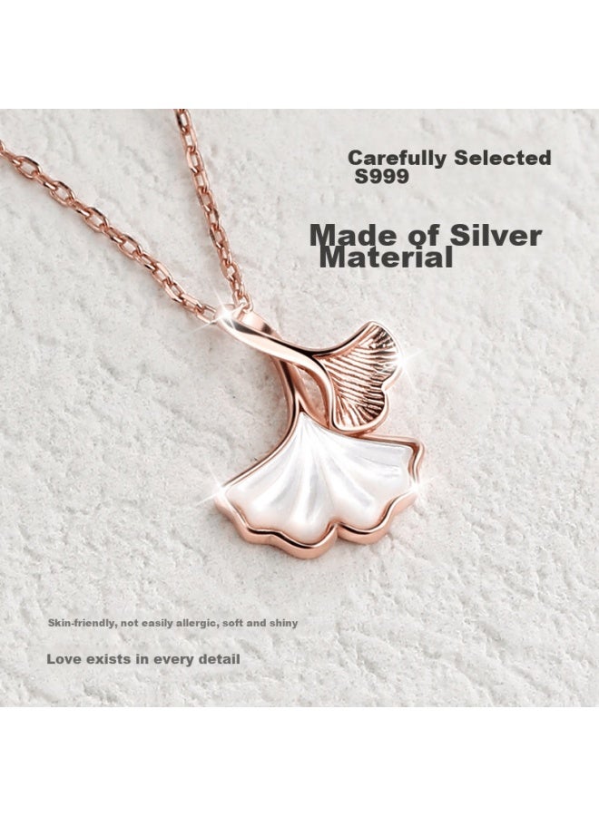 Manhe S999 Sterling Silver Three Lives With Apricot Pendant Necklace For Women, New Style Pendant, Birthday Gift For Wife Or Girlfriend - Image 4