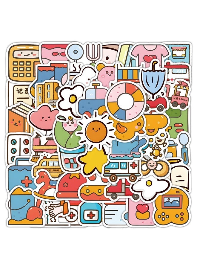 NIBEMINENT 80 Pcs Cartoon Illustration Deco Kit Waterproof Stickers, High Definition Printing Bright Colors, Suitable for Laptop Skateboard Luggage Water Bottle Guitar DIY - Image 2