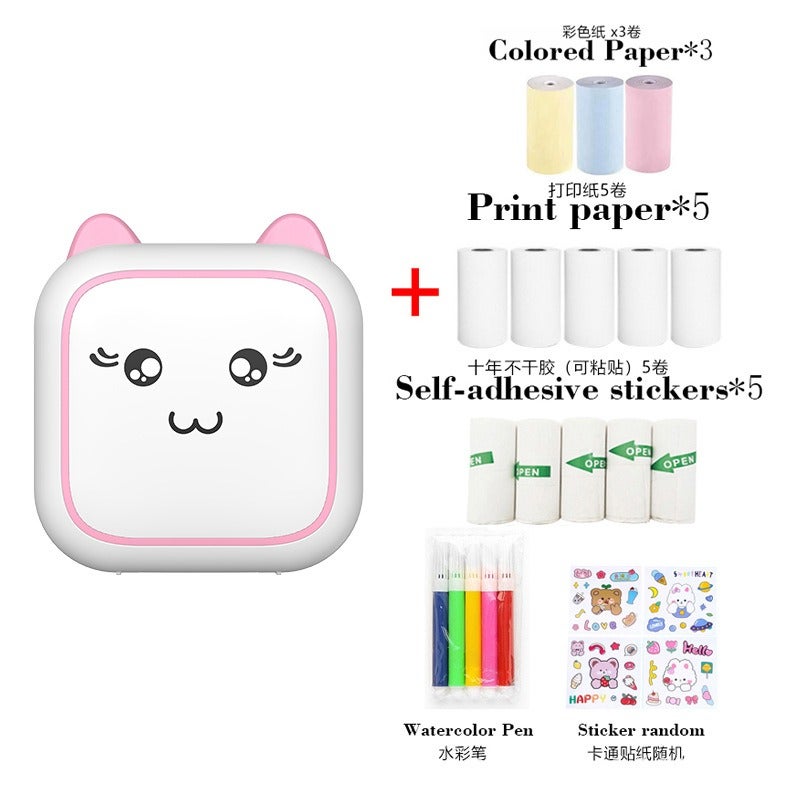 Mini Printer, Error Correction Photo Printer, Wireless Mobile Connectivity, Multifunctional Portable Printer