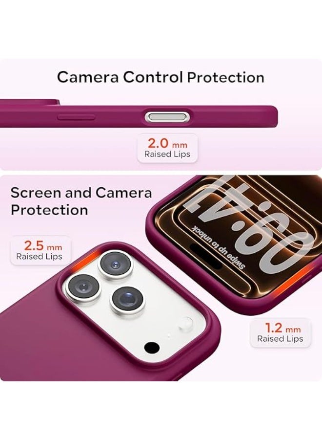 جراب متوافق مع iPhone 17 Pro Max مقاس 6.9 بوصة، غطاء واقٍ رفيع من السيليكون السائل الناعم والمطاط المقاوم للصدمات مع بطانة من الألياف الدقيقة المضادة للخدش (وردي) - Image 4