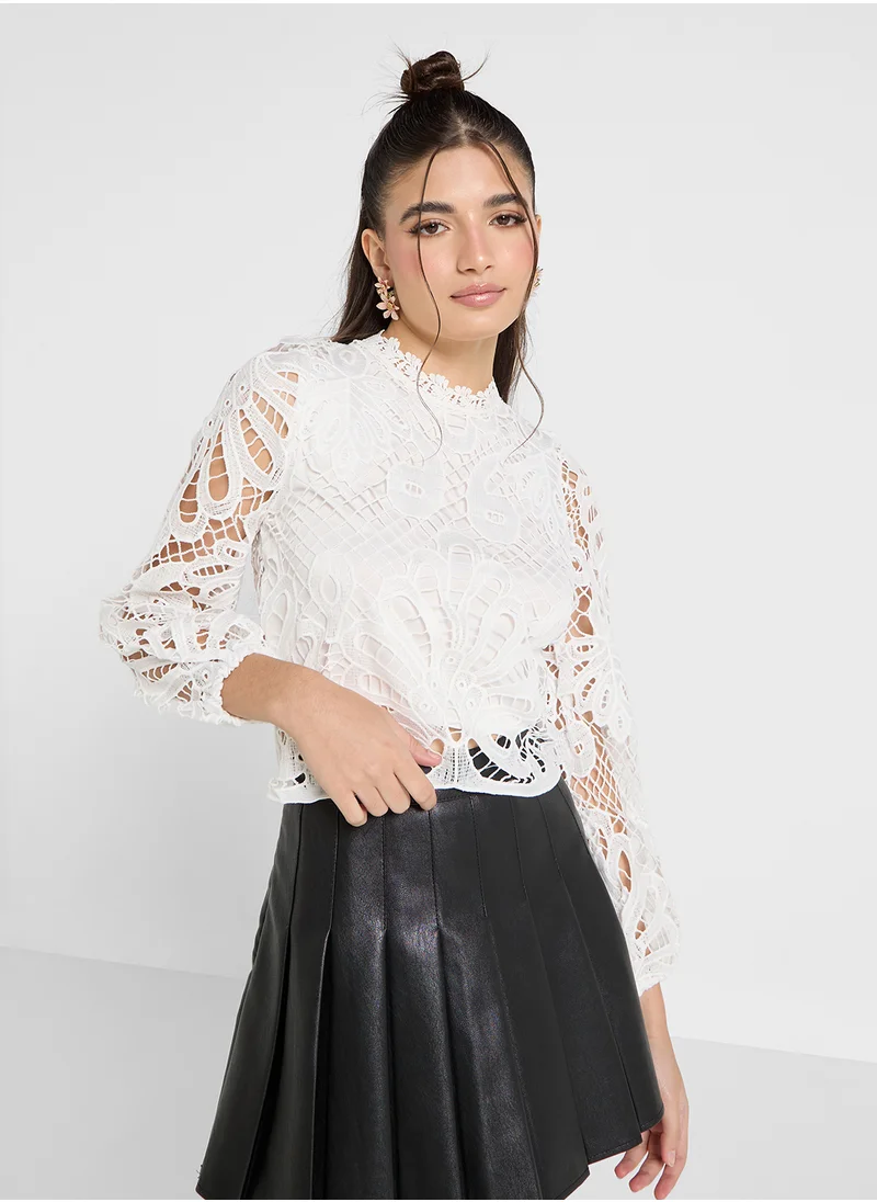 جينجر Cutwork Detail Shirt