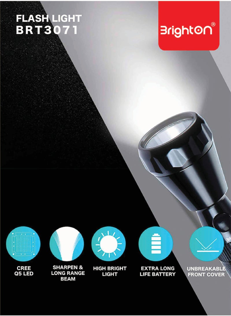 Brighton 3-in-1 Rechargeable LED Flashlight, Austria C1 LED, 5000M Beam, Aircraft Aluminum Body, Water Repellent, 2500mAh Battery, Adapter Included, 2-Year Warranty  - Image 3