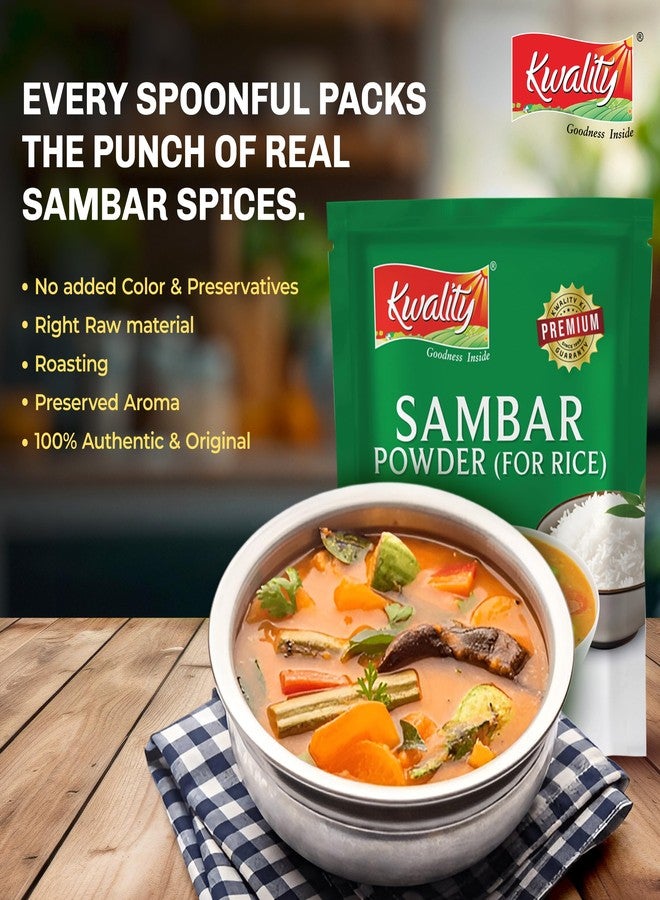 Kwality Sambar Powder for Rice - Authentic South Indian Spice Mix, Perfect for Flavorful Sambar and Rice Dishes 100g (Pack of 1) - Image 3