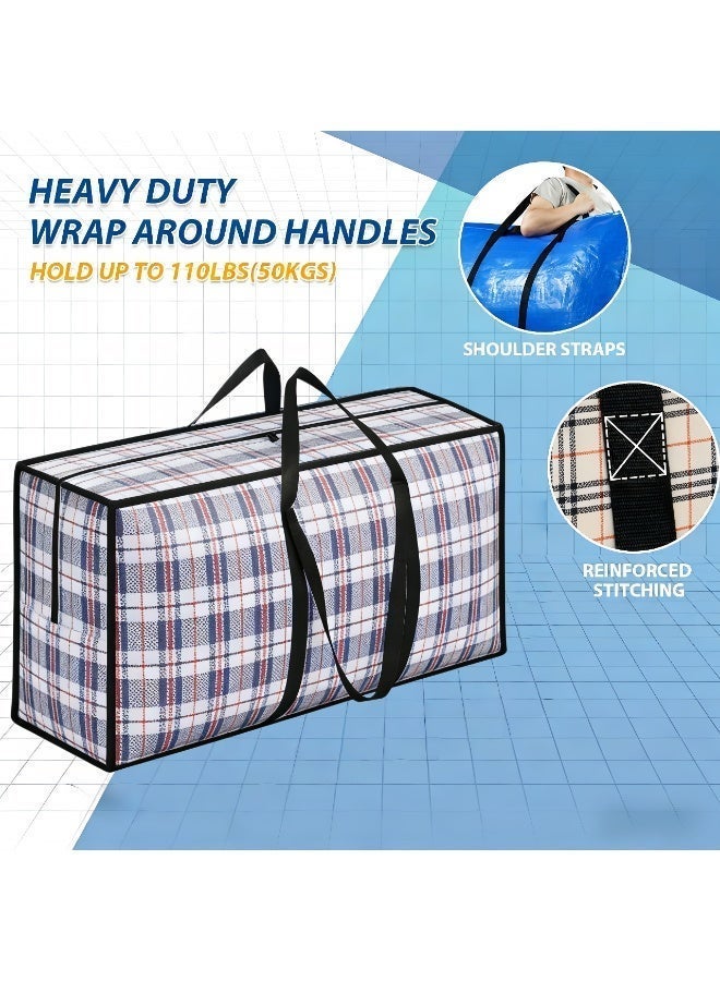 BESTPEAK 3 Pack Storage Bags Extra Large Moving Bags,Strong Storage Laundry Bags – Big Moving/Shopping Bags with Zipper & Handles - Reusable Storage Zip Bag, Extra Large Heavy Duty Nylon Organizer Bags for Quilts Blankets Pillows Cloths  Dimensions: 90*50*30 - Image 4