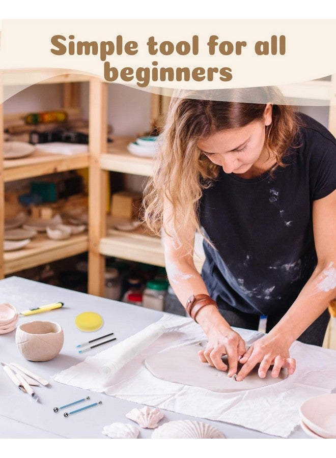 Anpro Air Dry Clay For Adults - Pottery Starter Kit For For Beginners Clay, Includes 46Pcs Diy Clay Kit For Adults,Air-Dry Clay, 19 Clay Tools Kit, Paints, 26 Letter Diy Clay Cutters, Varnish,Colored Rocks - Image 1