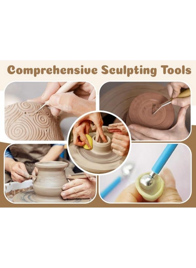 Anpro Air Dry Clay For Adults - Pottery Starter Kit For For Beginners Clay, Includes 46Pcs Diy Clay Kit For Adults,Air-Dry Clay, 19 Clay Tools Kit, Paints, 26 Letter Diy Clay Cutters, Varnish,Colored Rocks - Image 4