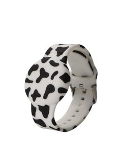 Suitable For Apple Airtag Protective Case Children's Printed Bracelet Waterproof Strap Anti-lost Locator Silicone Strap-Color:Cow Pattern-Applicable Model:Airtag Waterproof Printed Strap