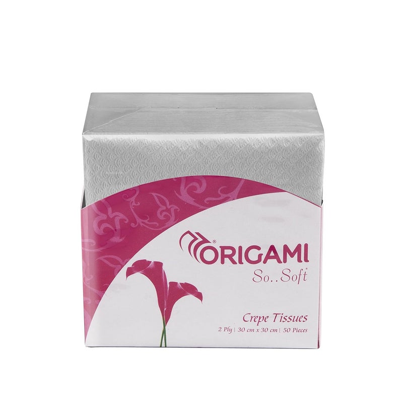 Origami 2 Ply Tissue Paper Napkins for Dining Table - Pack of 6 (50 Pulls Per Pack, 300 Sheets) - Image 2
