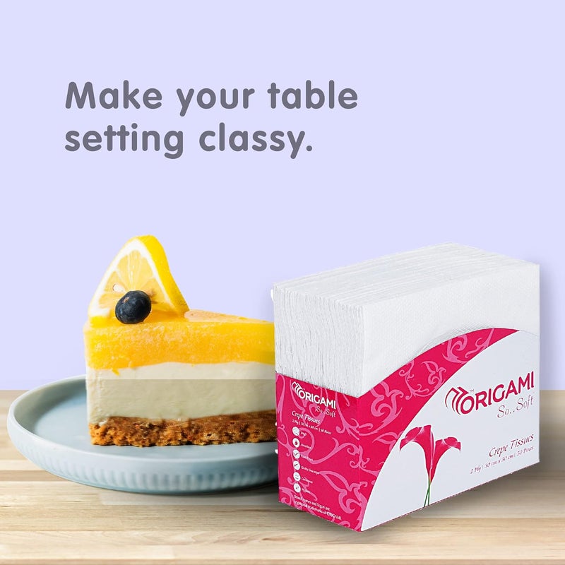 Origami 2 Ply Tissue Paper Napkins for Dining Table - Pack of 6 (50 Pulls Per Pack, 300 Sheets) - Image 5
