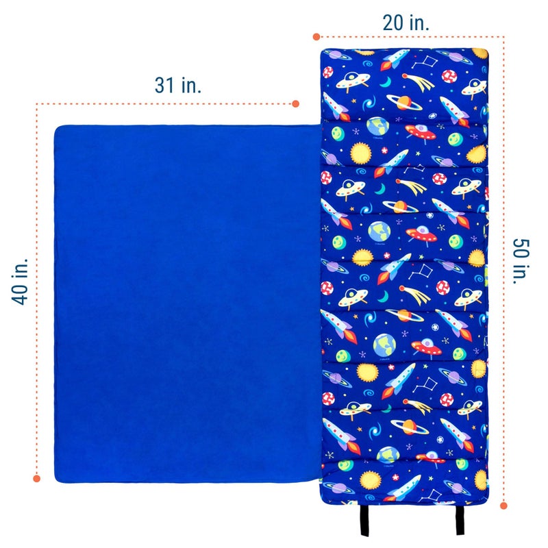 Wildkin Kids Original Nap Mat â€“ Cozy Kids Sleep Mat with Pillow, Ideal for School & Travel - Out of This World - Image 5