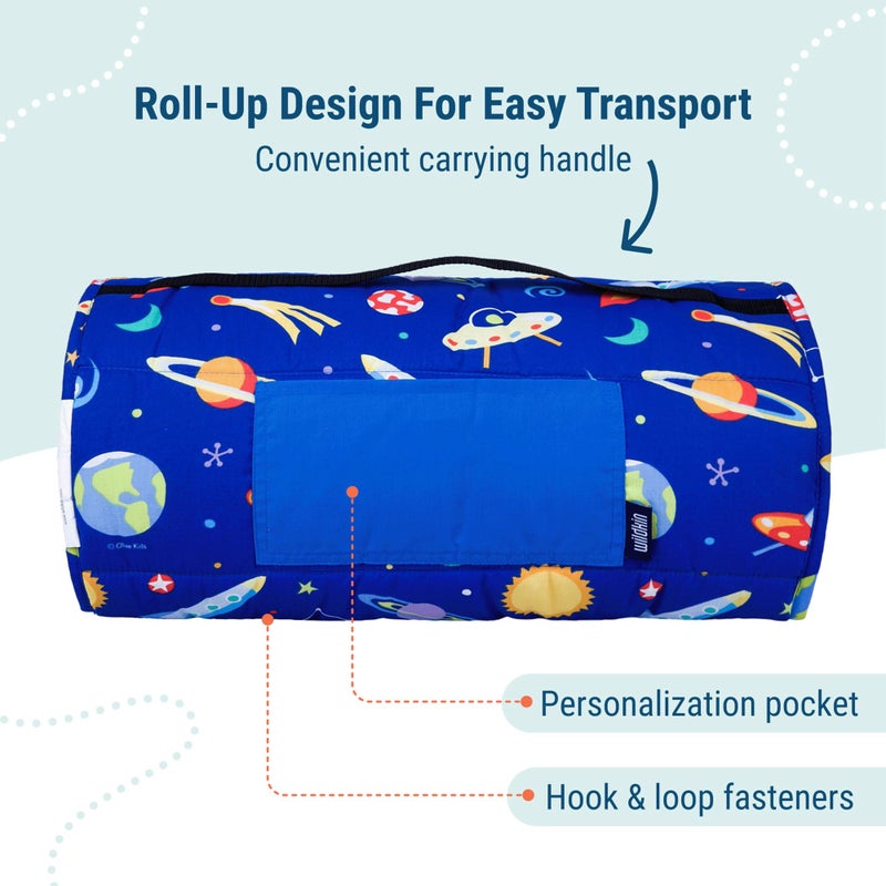 Wildkin Kids Original Nap Mat â€“ Cozy Kids Sleep Mat with Pillow, Ideal for School & Travel - Out of This World - Image 4