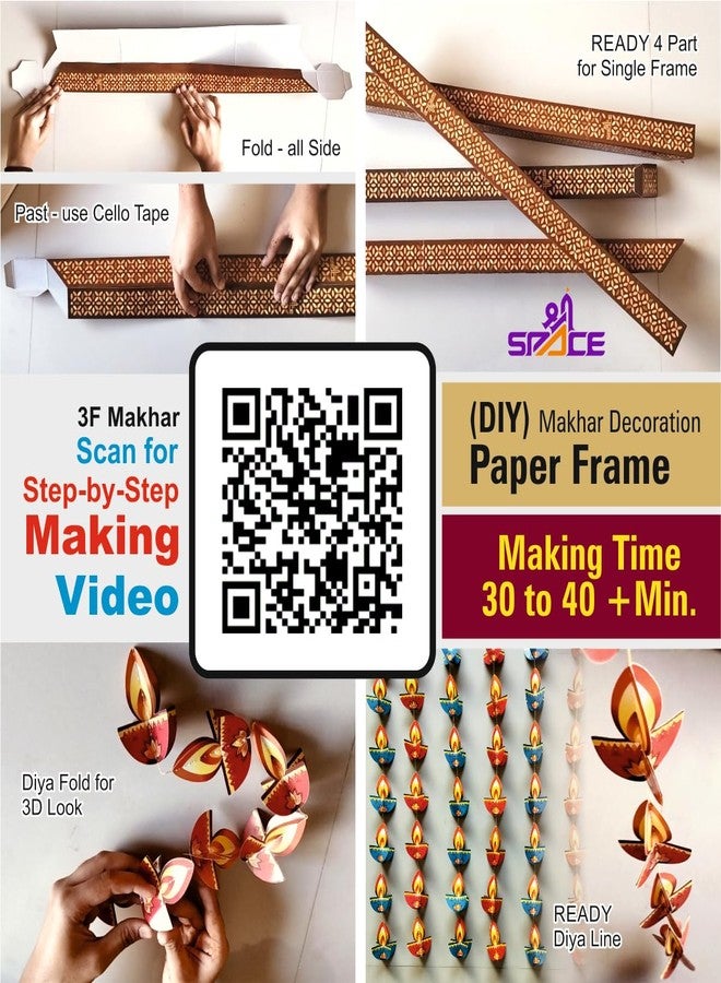 Shree Space (3F) 3Frames - Brahma Vishnu Mahesh MAKHAR Big Decoration | Ganesh Jayanti, Ganesh Puja, Maghi Ganeshotsav | DIY Paper 3D Temple Decorations | for All Festivals | - Image 4