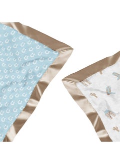 JuJuBe JuJuBe x Studio Oh! Baby Essentials Reversible Baby Blanket - Soft Throw for Newborns & Infants, Ideal for Tummy Time, Home, Travel & Nursery Essentials - Perfect Howdy Partner Blue  - Image 3