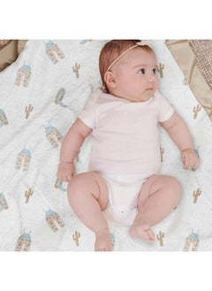 JuJuBe JuJuBe x Studio Oh! Baby Essentials Reversible Baby Blanket - Soft Throw for Newborns & Infants, Ideal for Tummy Time, Home, Travel & Nursery Essentials - Perfect Howdy Partner Blue  - Image 4