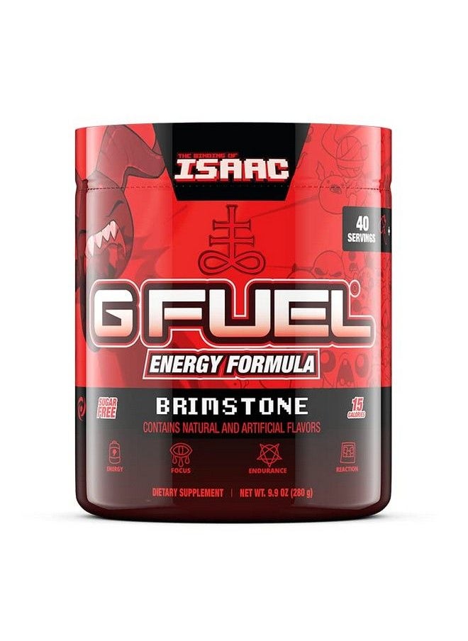 G Fuel - Binding Of Isaac Brimstone Cranraspberry Gamechanging Elite Energy Powder Sharpens Mental Focus And Cognitive Function Zero Sugar Supports Immunity And Enhances Mood 9.8 Oz (40 Servings) - Image 1