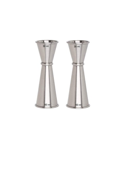 finality Japanese Style Double Cocktail Jigger Bar Measuring Jigger Stainless Steel Peg Measure 3060 ml 2 Pcs Set