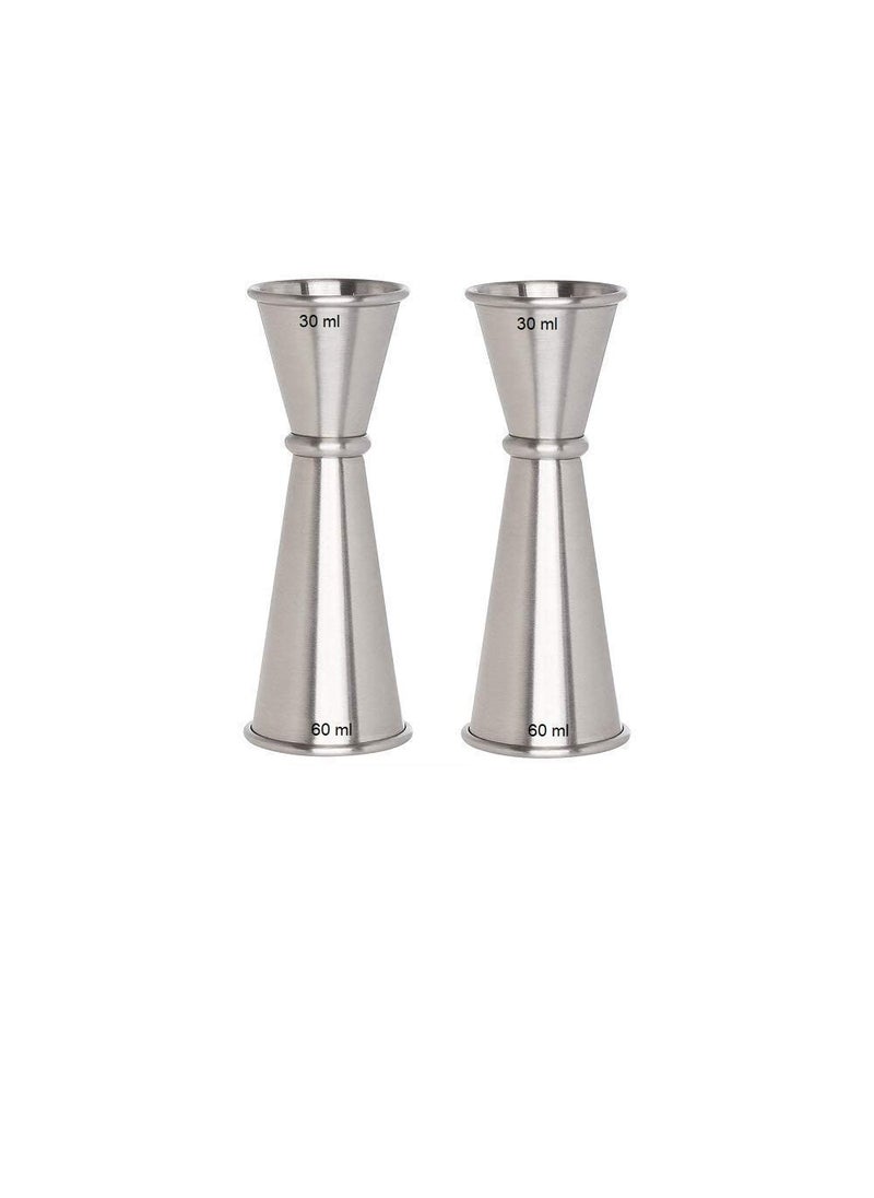 FINALITY finality Japanese Style Double Cocktail Jigger Bar Measuring Jigger Stainless Steel Peg Measure 3060 ml 2 Pcs Set  - Image 1