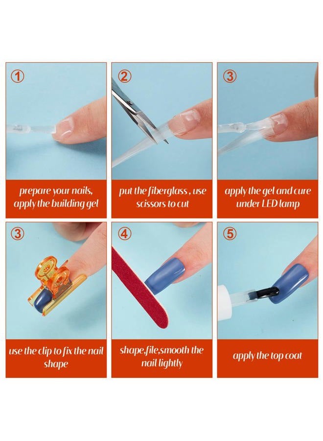 Blulu 100 Pieces Fiber Nail Kit Nail Fiberglass Extension Set Nail Extension Fiber Kit for Nail Extension Fibers Quick Extension Nail Shaping Material False Nails Fake Tips Manicure Salon Tool - Image 3