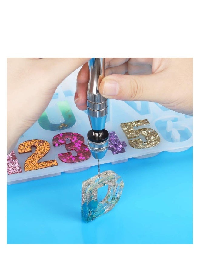 Pin Vise for Resin Casting Molds,Steel Hand Drill, Resin Drill with 10 PCS Drill Bit,Precision Hand Drill Tools for Epoxy Resin Arts Crafts,Wood,Clay,DIY Resin Keychain Jewelry Making - Image 3