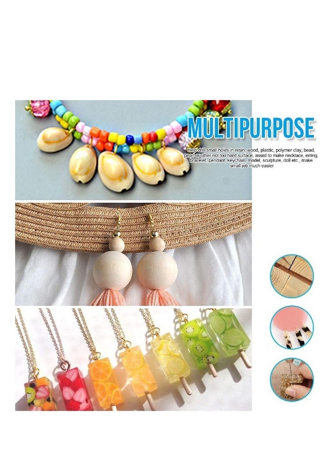 Pin Vise for Resin Casting Molds,Steel Hand Drill, Resin Drill with 10 PCS Drill Bit,Precision Hand Drill Tools for Epoxy Resin Arts Crafts,Wood,Clay,DIY Resin Keychain Jewelry Making - Image 4