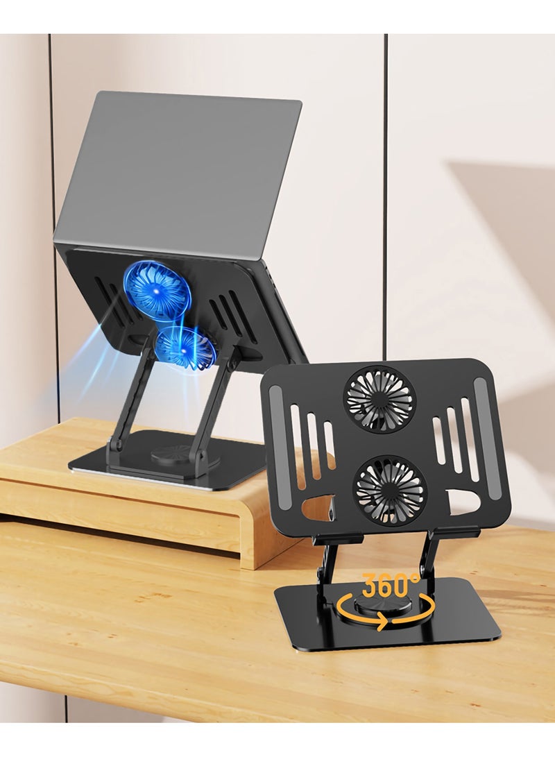 Laptop Riser - 9.5x7.6x2.5inch Laptop Stand for Desk, Adjustable Computer Stands with Foldable Design, Cooling Vents, Notebook Holder for Home, Office, Study Room Desks, Carbon Steel Material - Image 1