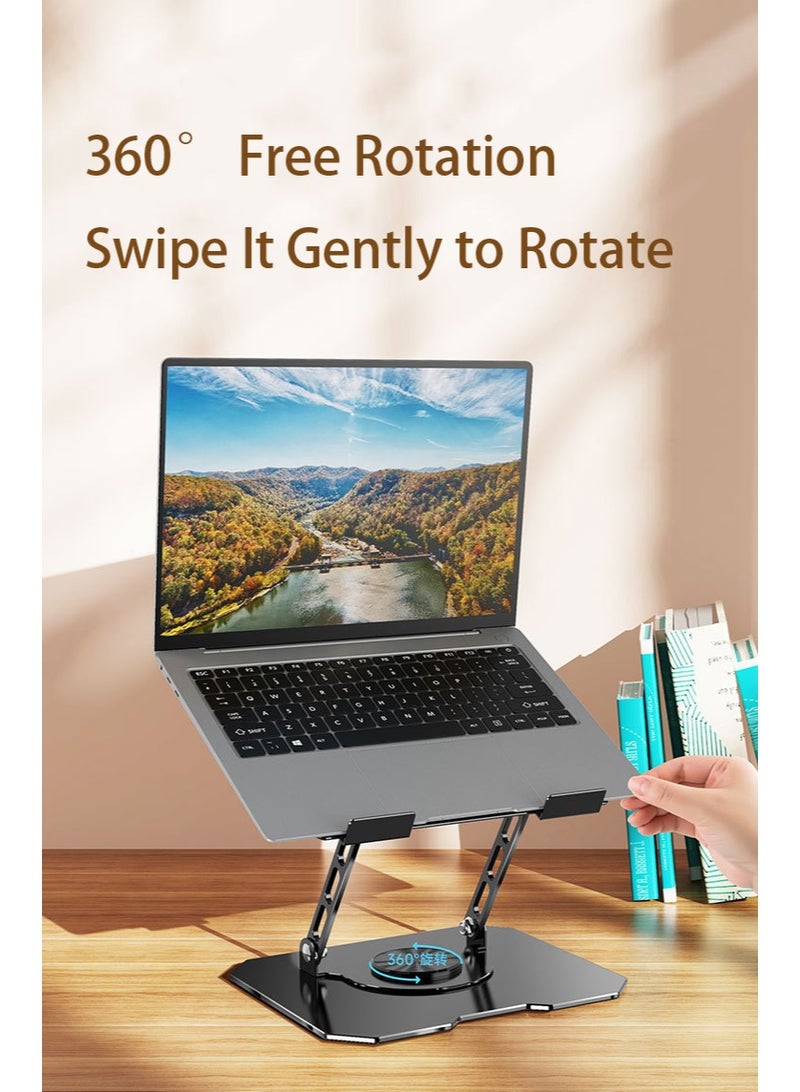 Laptop Riser - 9.5x7.6x2.5inch Laptop Stand for Desk, Adjustable Computer Stands with Foldable Design, Cooling Vents, Notebook Holder for Home, Office, Study Room Desks, Carbon Steel Material - Image 2