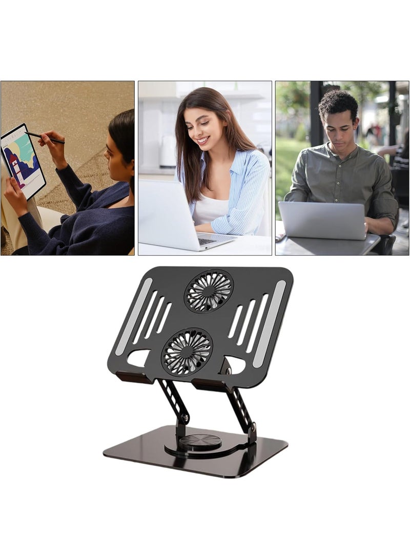 Laptop Riser - 9.5x7.6x2.5inch Laptop Stand for Desk, Adjustable Computer Stands with Foldable Design, Cooling Vents, Notebook Holder for Home, Office, Study Room Desks, Carbon Steel Material - Image 4