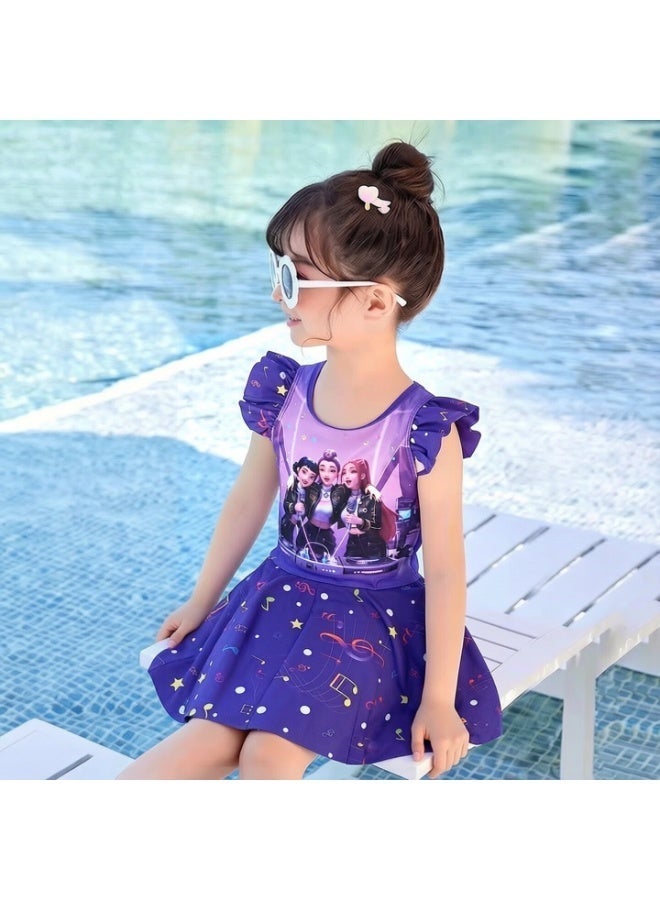 KPop Demon Hunters Printed One Piece Swimsuit Multi Sizes Quick Dry Bathing Suit Summer Beach Pool Swimwear Outfit for Fans - Image 3