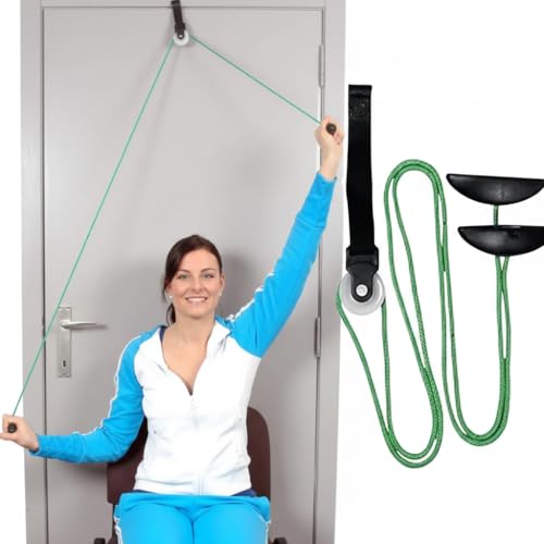 AARAM Pulley with Rope and Door Strap | Frozen Shoulder Exercise Equipment | Home Physiotherapy Exercise Kit for Frozen Shoulder, ROM, Strengthening - Image 1
