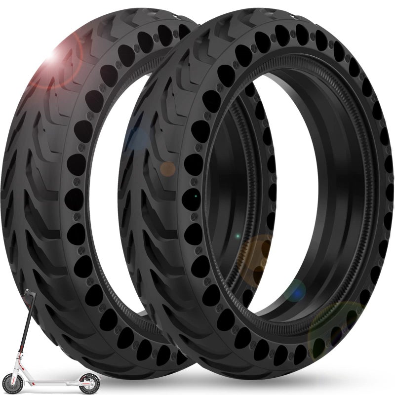 BANGTING قطعتان من الإطارات الصلبة مقاس 8.5 × 2 بوصة للسكوتر الكهربائي 8 1/2 × 2 إطار لـ Gotrax GXL V2 / XR/APEX 50/75-6.1 بديل الإطارات لـ Xiaomi Pro 2 / M365 / 1S وجميع إطارات السكوتر مقاس 8.5 بوصة - Image 1