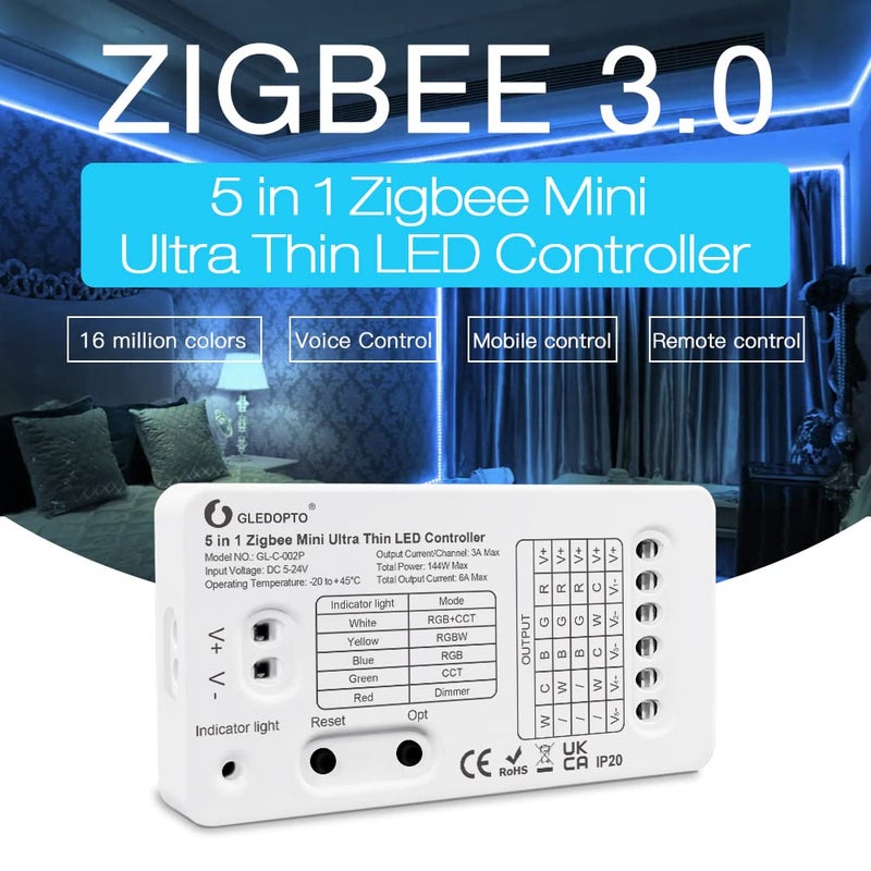 Protium ZigBee 5in1 Mini LED Strip Controller Work with Hue Bridge Echo PlusLightify Hub Tuya Zigbee Hub support apple home kit - Image 3