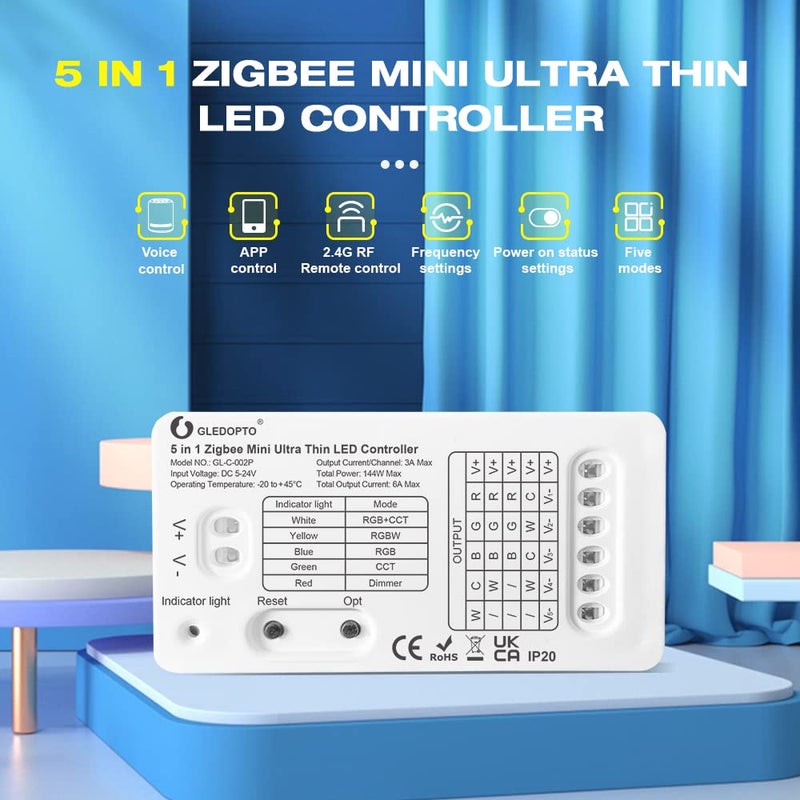 Protium ZigBee 5in1 Mini LED Strip Controller Work with Hue Bridge Echo PlusLightify Hub Tuya Zigbee Hub support apple home kit - Image 4