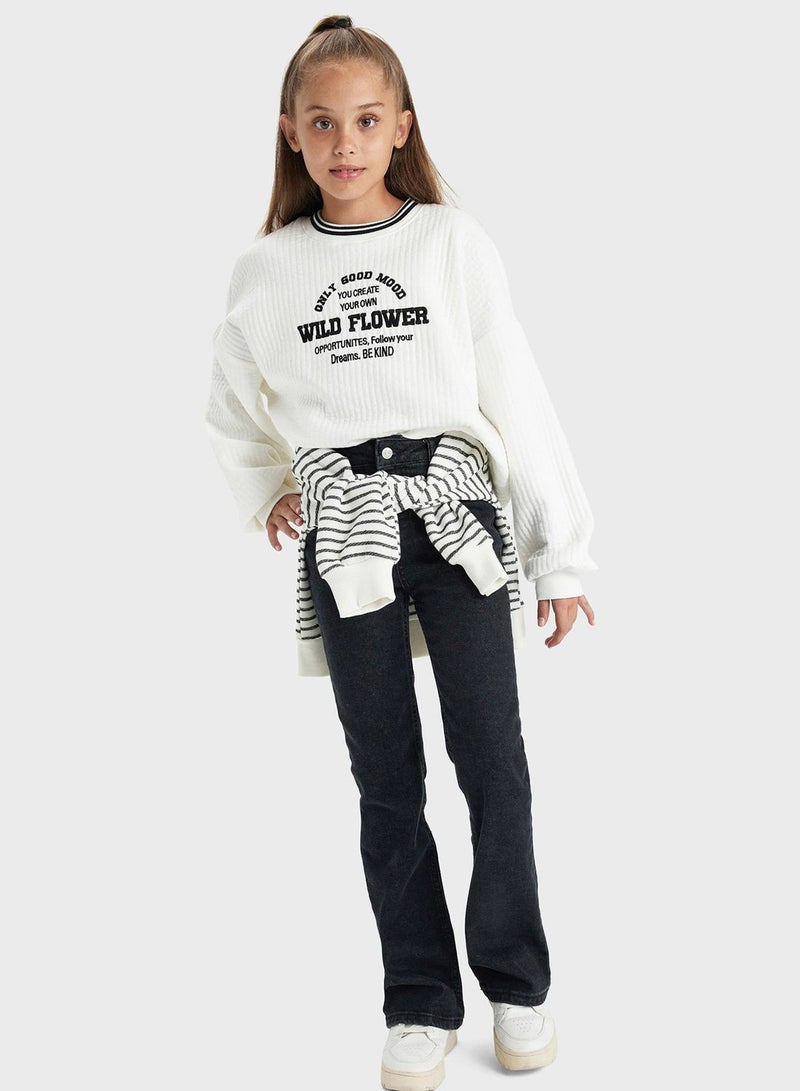 DeFacto Kids Slogan Print Sweatshirt  - Image 4