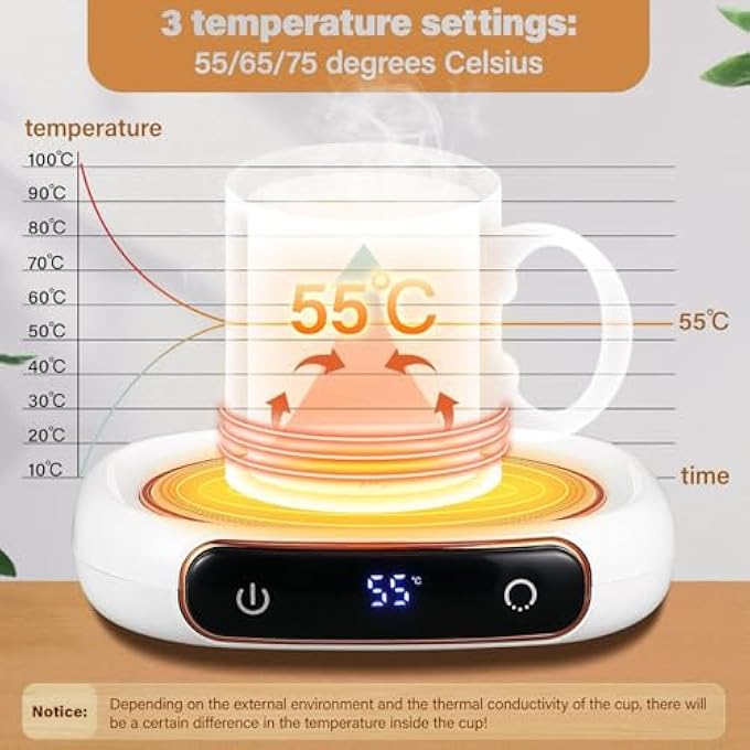 Masroo Coffee Mug Warmer Cup Warmer For Desk With Auto Shut Off 3 Temp Settings Mug Warmer For Coffee Beverage Milk Tea Coffee Warmer Plate In Your Home  Office - Image 4