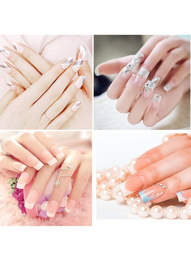 brunson أطراف أظافر زائفة كلاسيكية فرنسية بيضاء احترافية عبوة إعادة تعبئة 100 قطعة - الحجم 6, CLFCN6 - Image 2