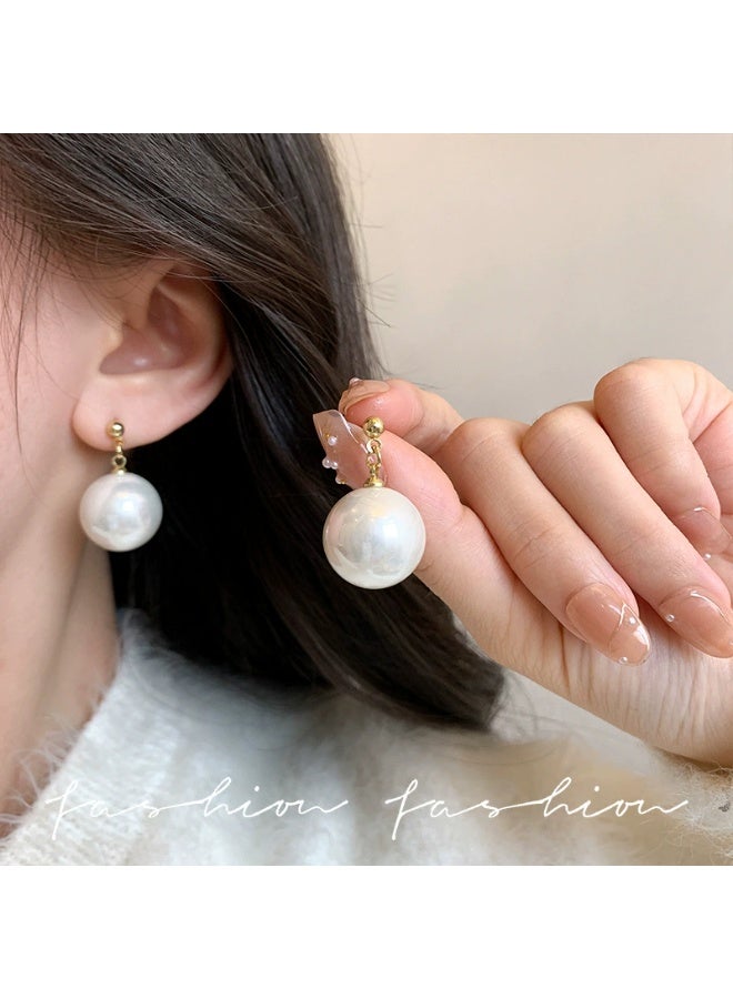 Goolsky أقراط لؤلؤ كبيرة أنيقة للنساء - تصميم معدني فاخر خفيف، مجوهرات عصرية بسيطة، دبابيس فضة S925 مضادة للحساسية، مناسبة للارتداء الرسمي واليومي - Image 5