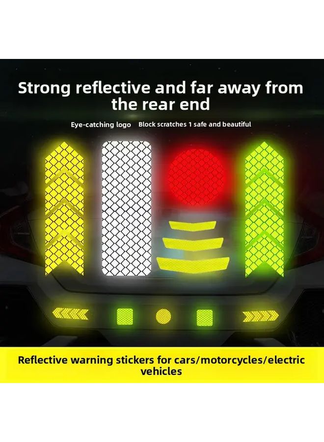 Arrow Yellow Reflective Safety Stickers 24 Pack High Visibility Waterproof Decals - Image 1
