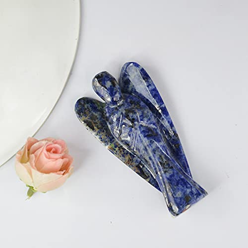 Crystu Sodalite Angel Natural Crystal Stone Angels Size 7.6 cm (3 inch). Charged by Reiki Grand Master & Vastu Expert (Color : Blue) - Image 2